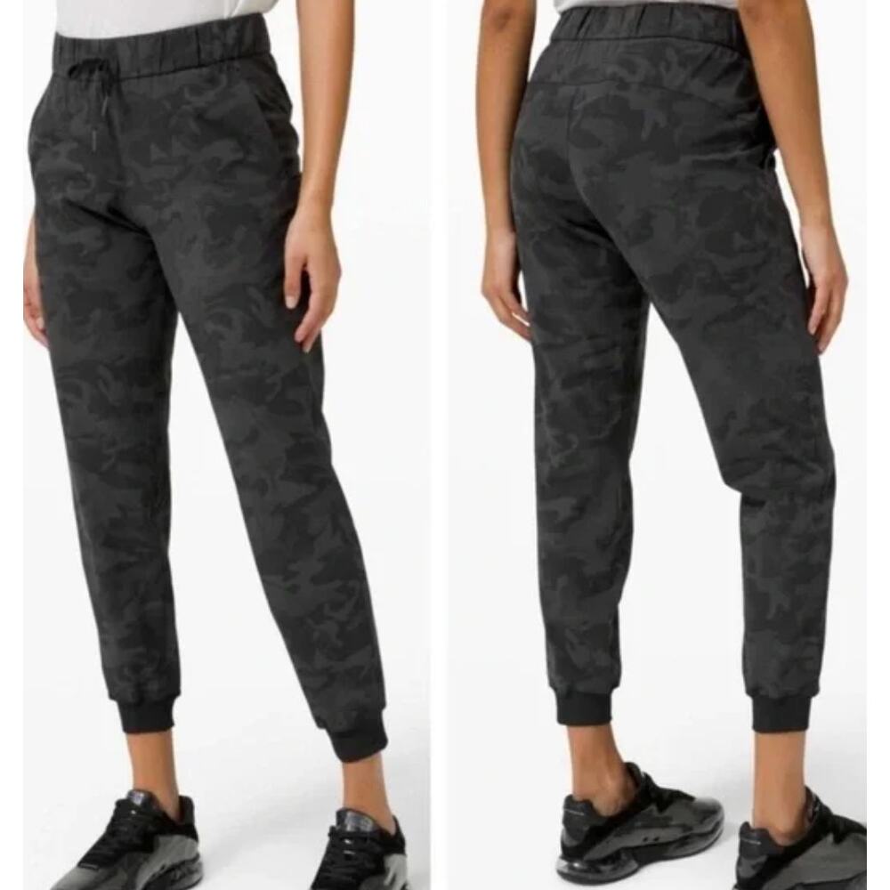 Lululemon On The Fly Jogger Camo Black Gray Sz 6 - Picture 1 of 4